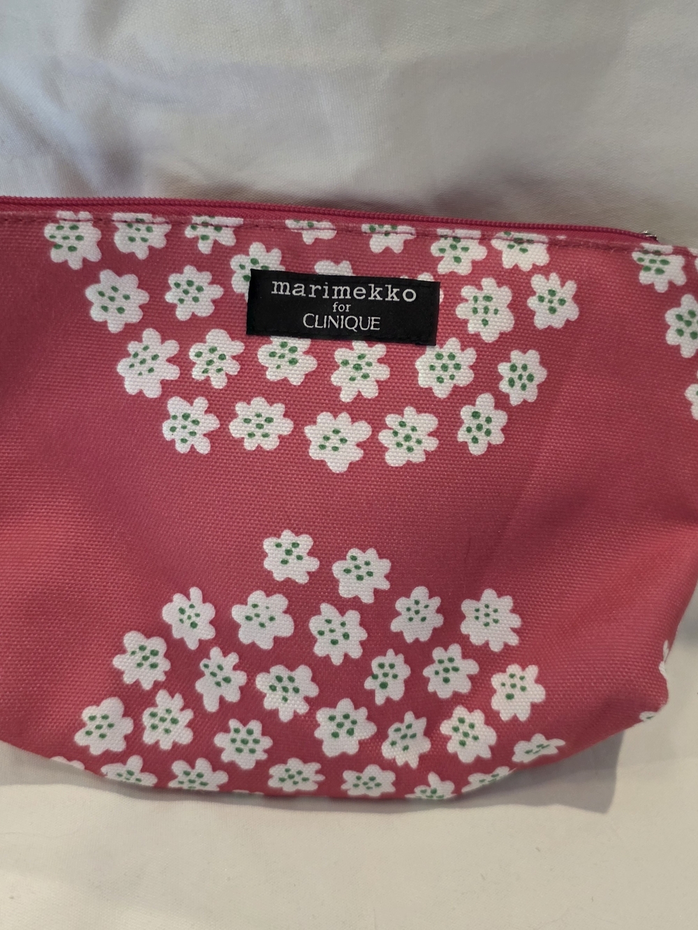 MARIMEKKO for CLINIQUE Pink Makeup Cosmetic Bag Flowers Travel